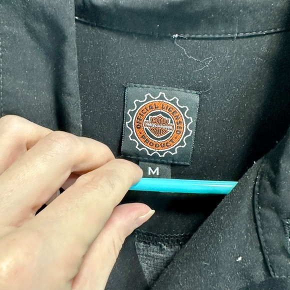 Harley Davidson Santa Claus Riding Harley Holiday Button Down Shirt - Picture 4 of 5